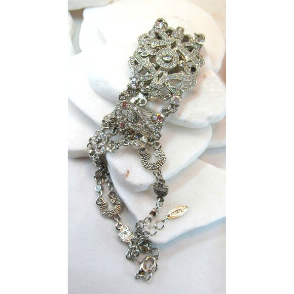 VTG Rhinestone Prong Set Choker Necklace Clear Adjustable VOLM - Picture 8 of 8